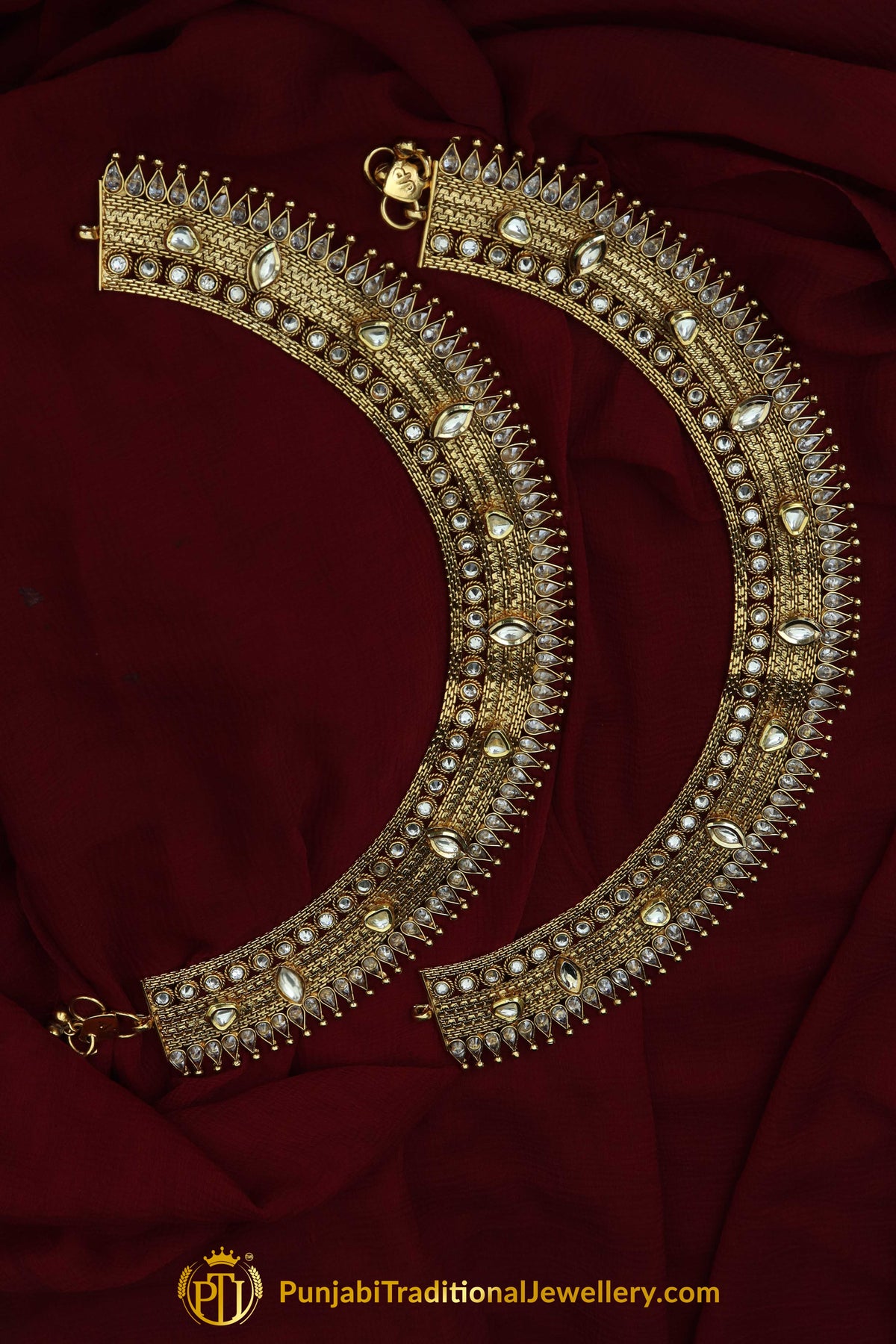 Antique Gold Payal By Punjabi Traditional Jewellery