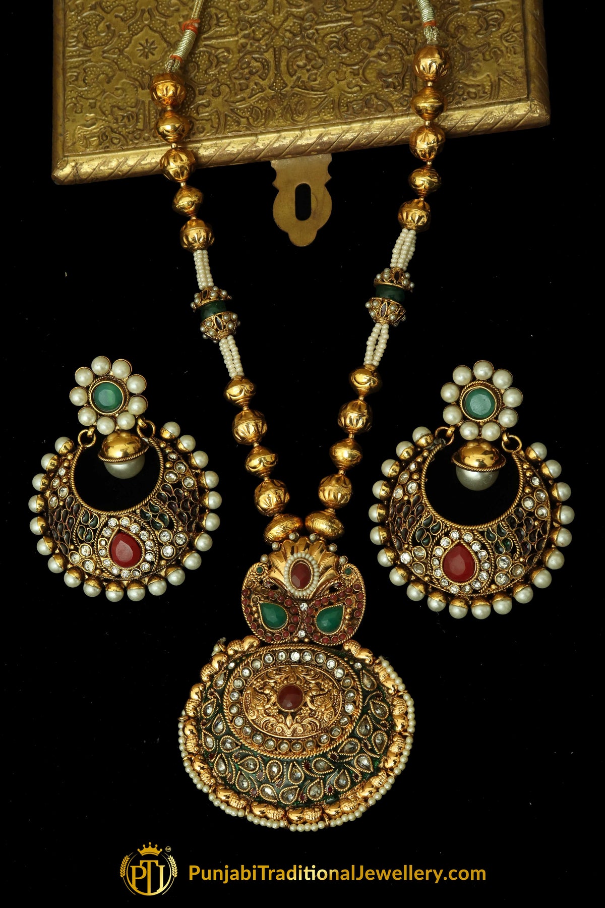 Kundan Gold Plated Jodha Necklace Set By Punjabi Traditional Jewellery