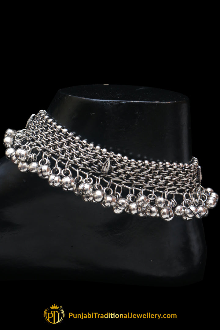 Silver Plated Payal By Punjabi Traditional Jewellery