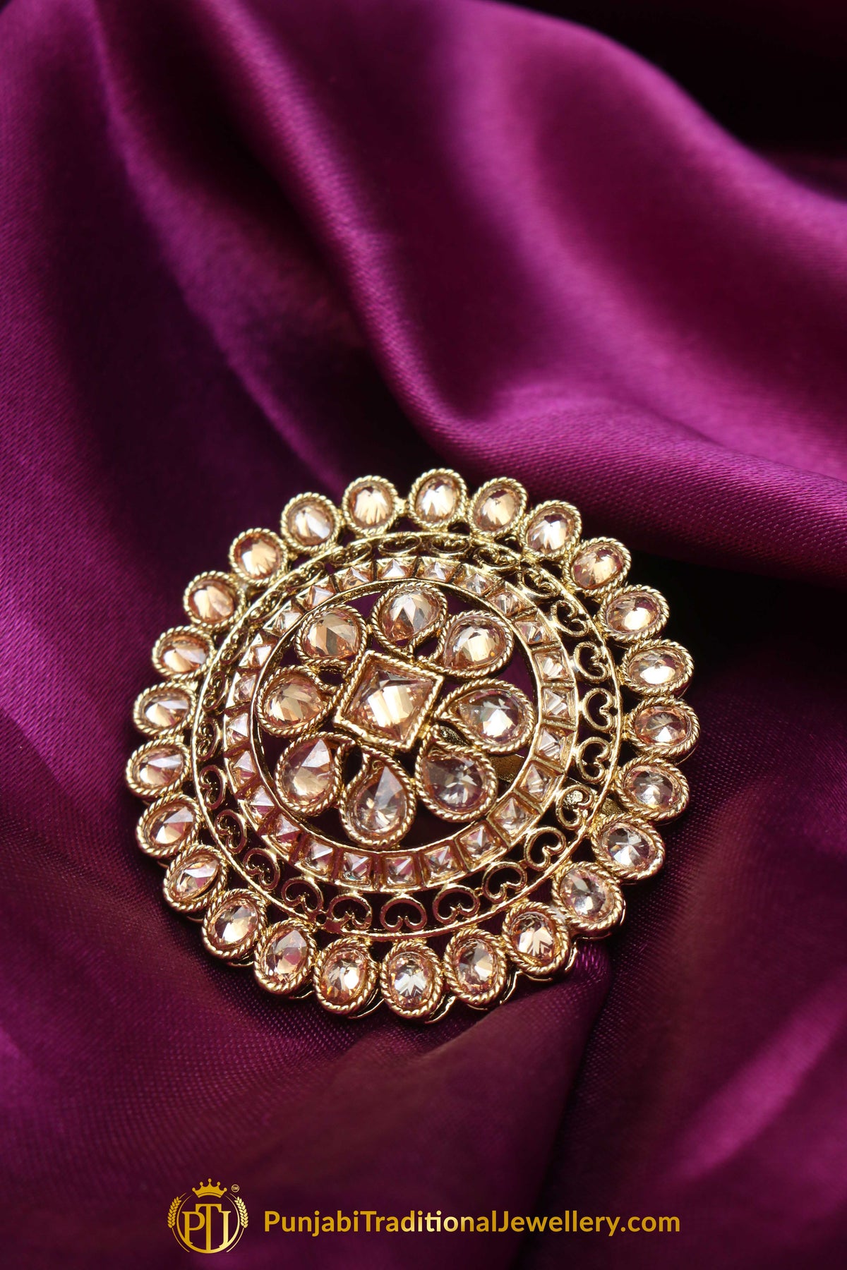 Gold Plated Champagne Ring By Punjabi Traditional Jewellery
