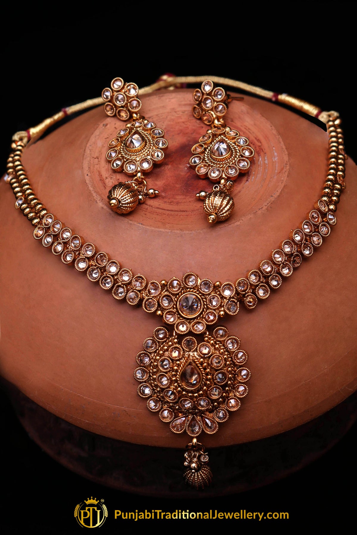 Mayassar Polki Necklace Set By Punjabi Traditional Jewellery