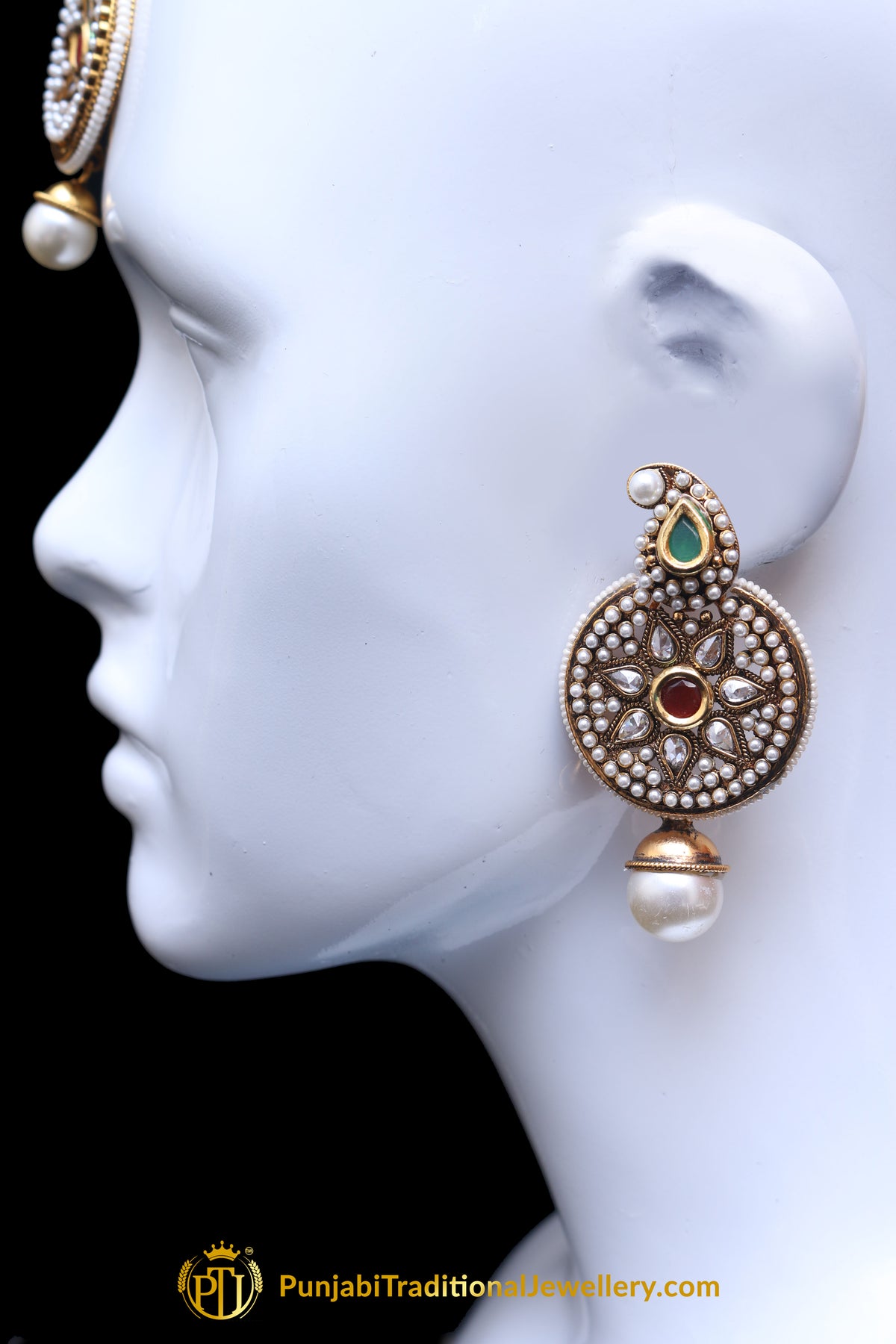 Jodha Earring & Tikka Set By Punjabi Traditional Jewellery