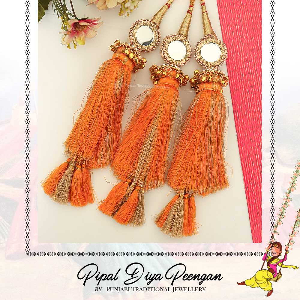 Colorstorm Prandi Orange Color Prandi Lottan With Mirror | Pipal Diya Peengan by Punjabi ...