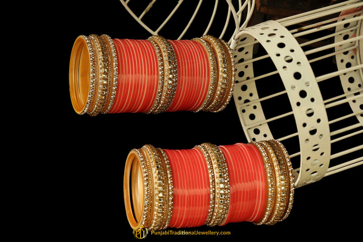 Red Wedding Bridal Chura By Punjabi Traditional Jewellery