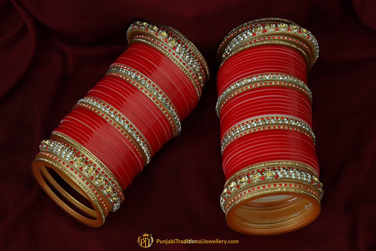 Red Wedding Bridal Chura By Punjabi Traditional Jewellery