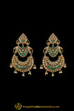 Green Champagne Stone Earrings By Punjabi Traditional Jewellery