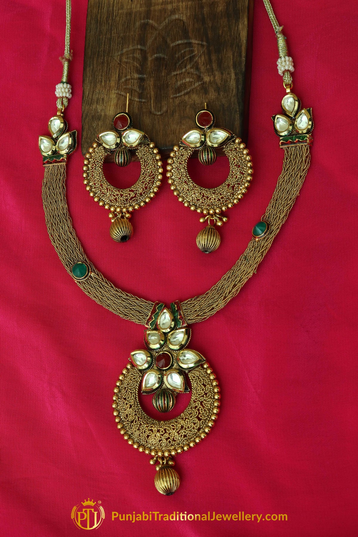 Gold Plated Jodha Necklace Set By Punjabi Traditional Jewellery