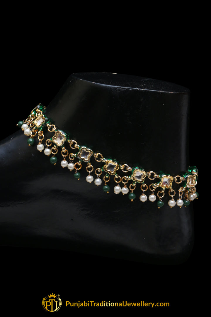 Kundan With Pearl Payal By Punjabi Traditional Jewellery