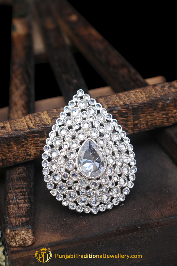 Silver Plated Champagne Ring By Punjabi Traditional Jewellery
