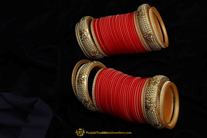 Red Wedding Bridal Chura By Punjabi Traditional Jewellery