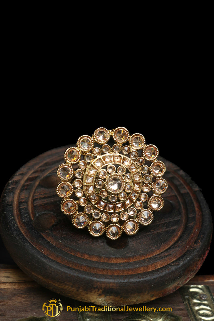 Gold Plated Champagne Ring By Punjabi Traditional Jewellery