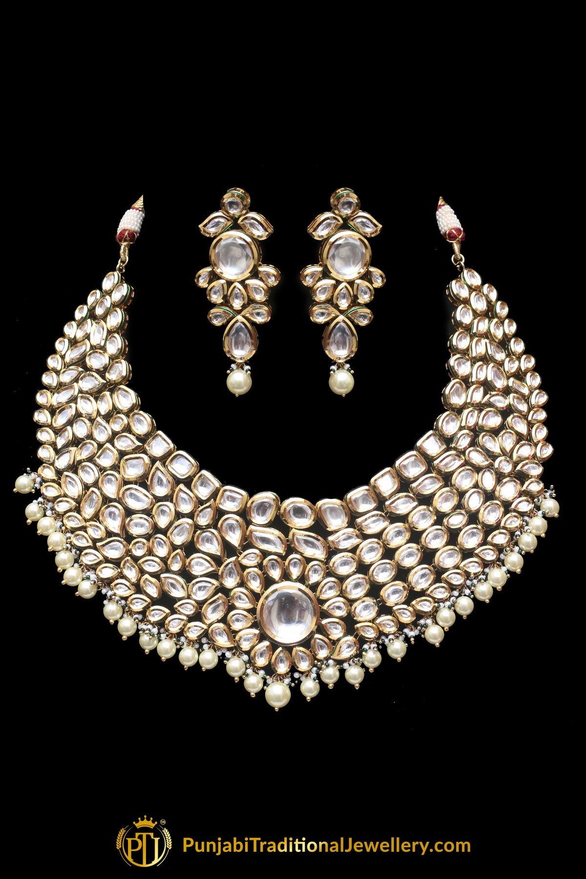 Pearl & Kundan Necklace Set By Punjabi Traditional Jewellery