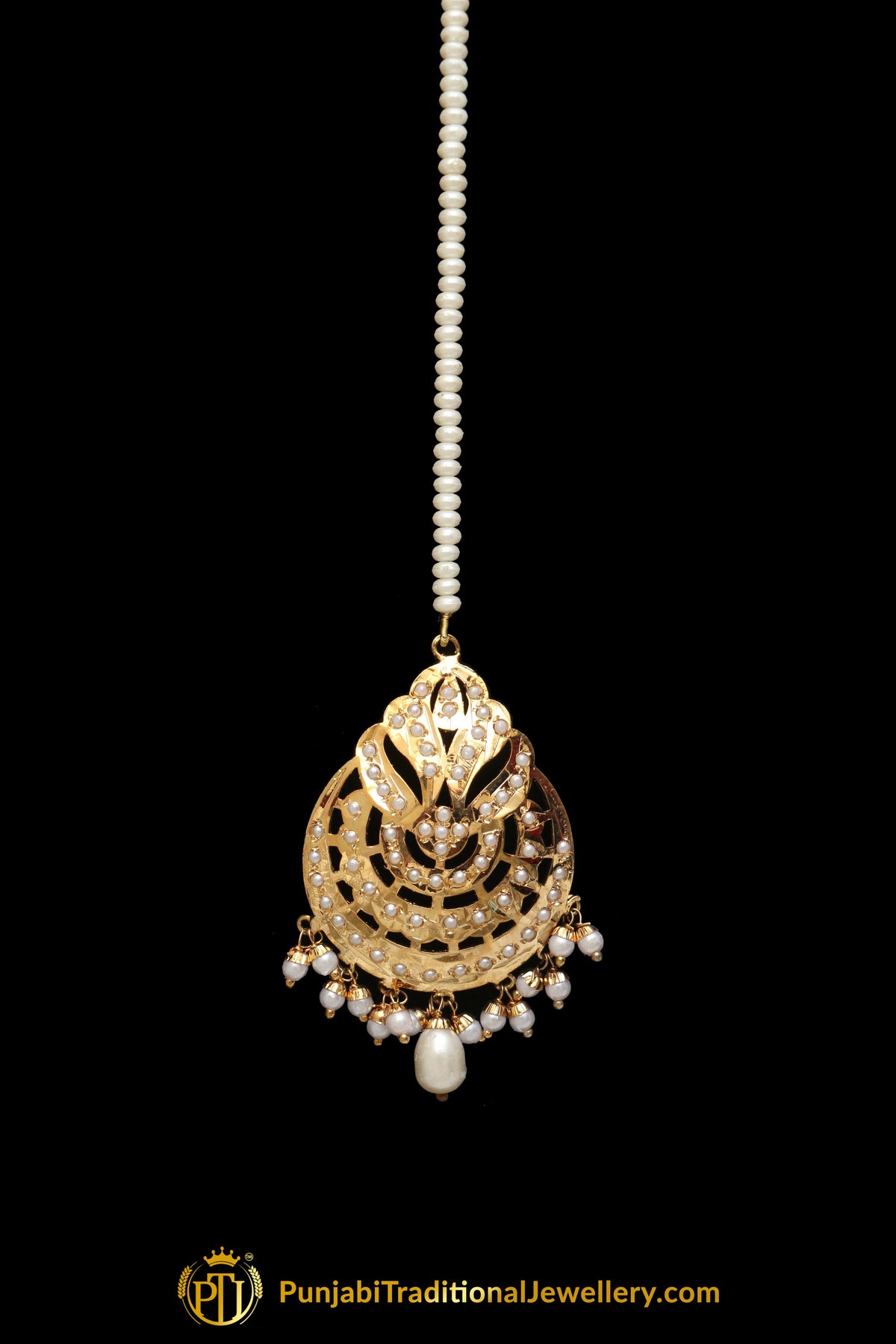 Golden Jadau Tikka By Punjabi Traditional Jewellery