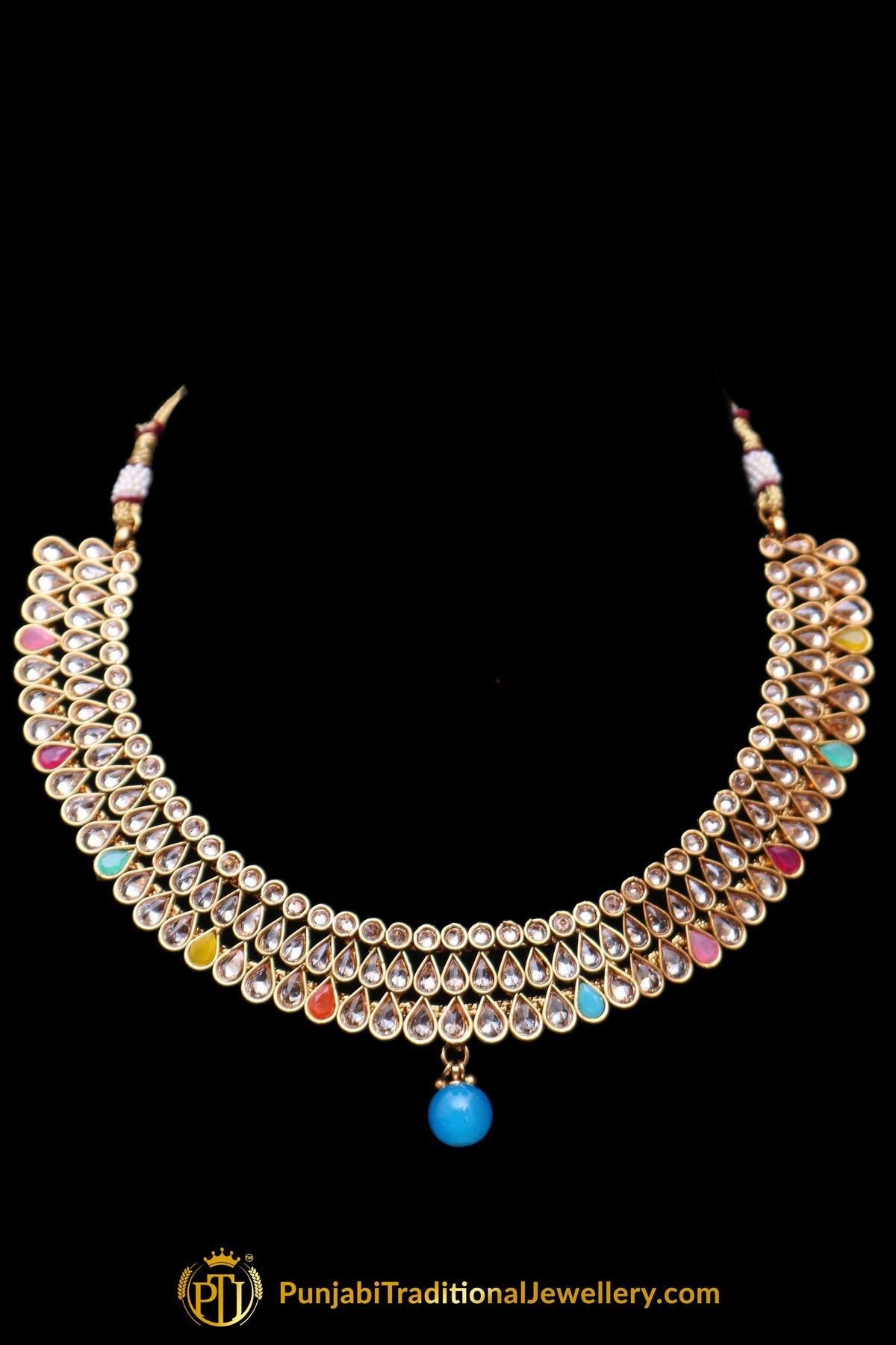 Multi Polki Necklace Set By Punjabi Traditional Jewellery