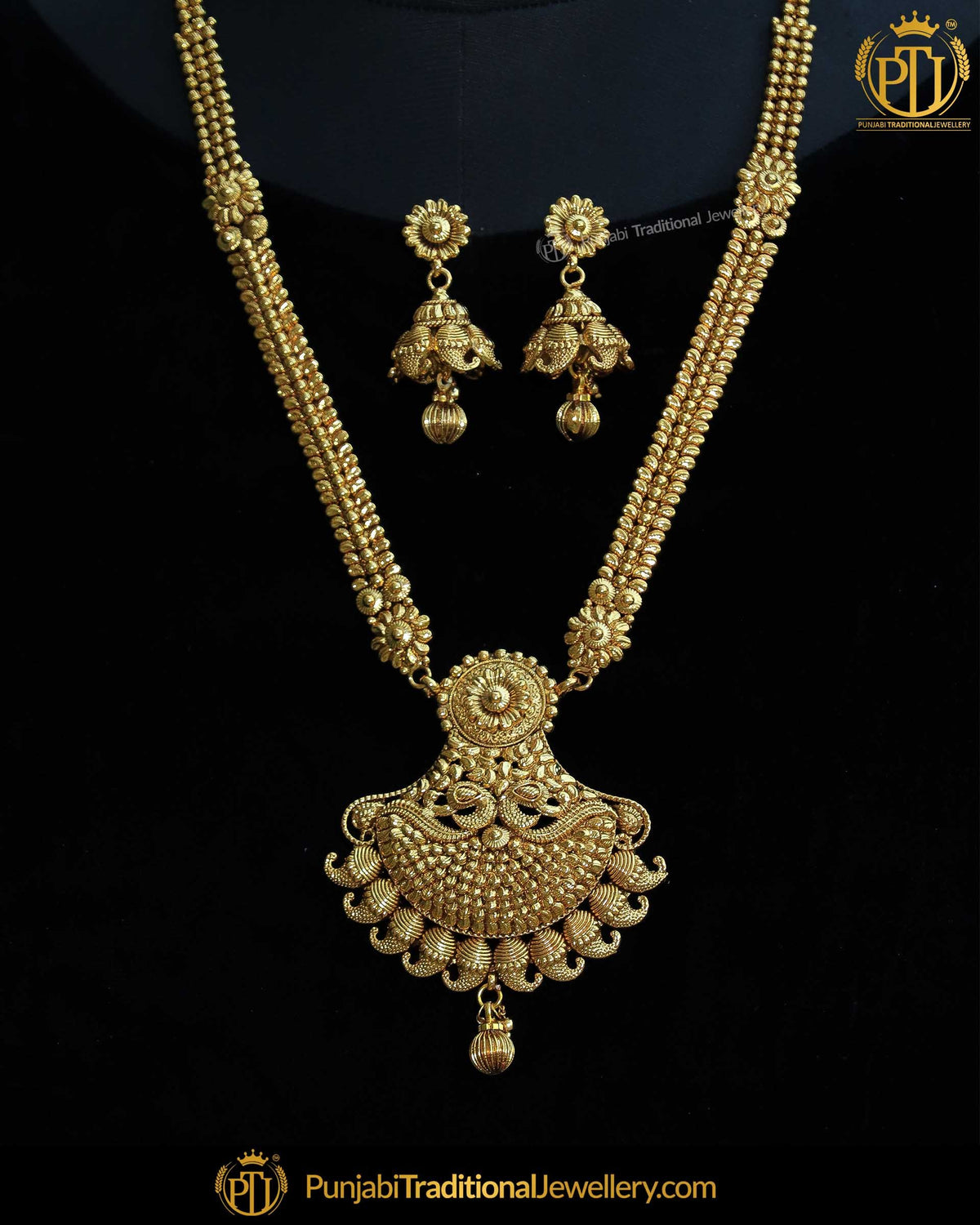 Antique Gold Finished Johda Mala Necklace Set | Punjabi Traditional Jewellery Exclusive
