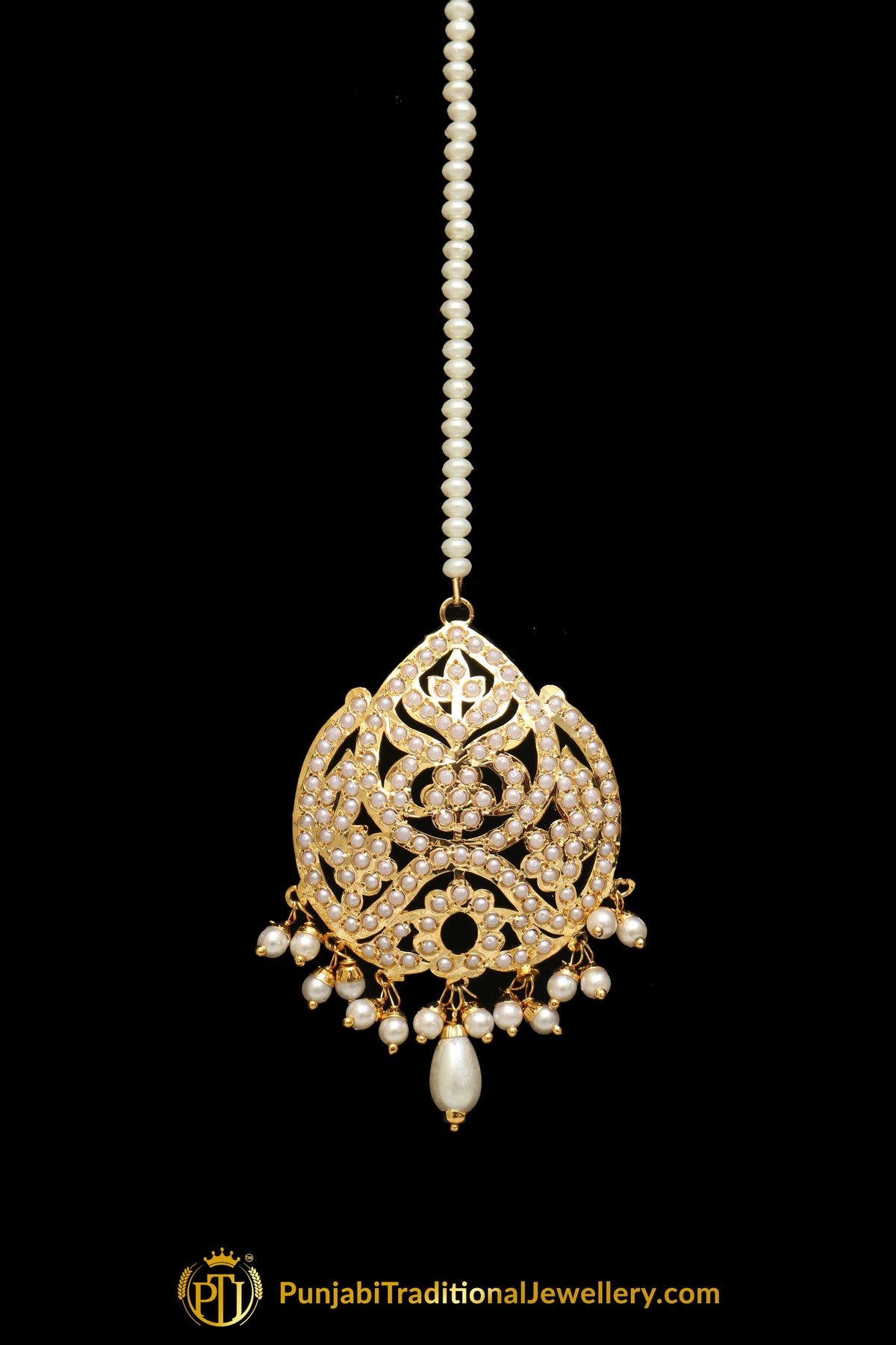 Golden Jadau Tikka By Punjabi Traditional Jewellery