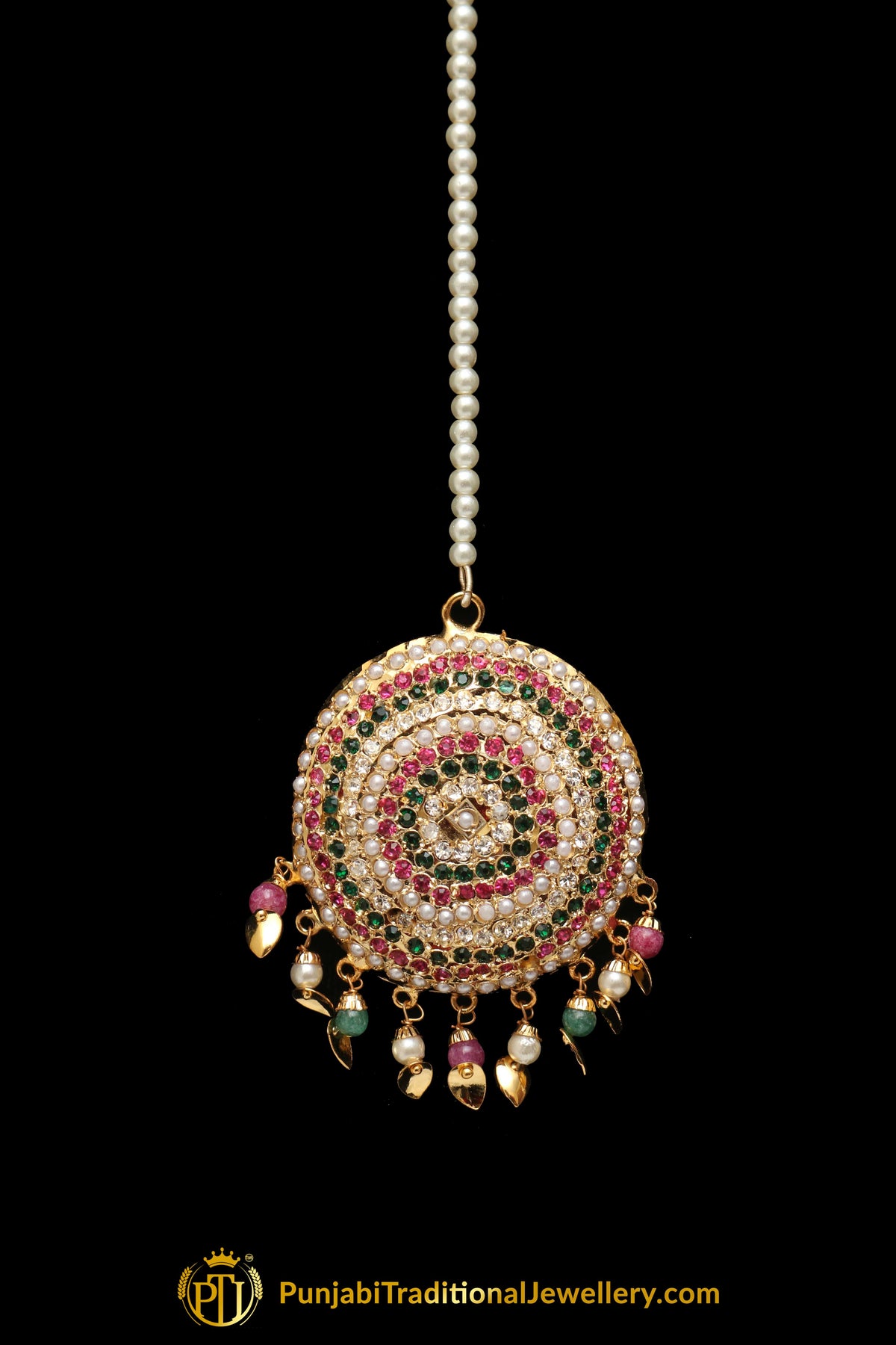 Multi Jadau Pippal Patti Tikka By Punjabi Traditional Jewellery