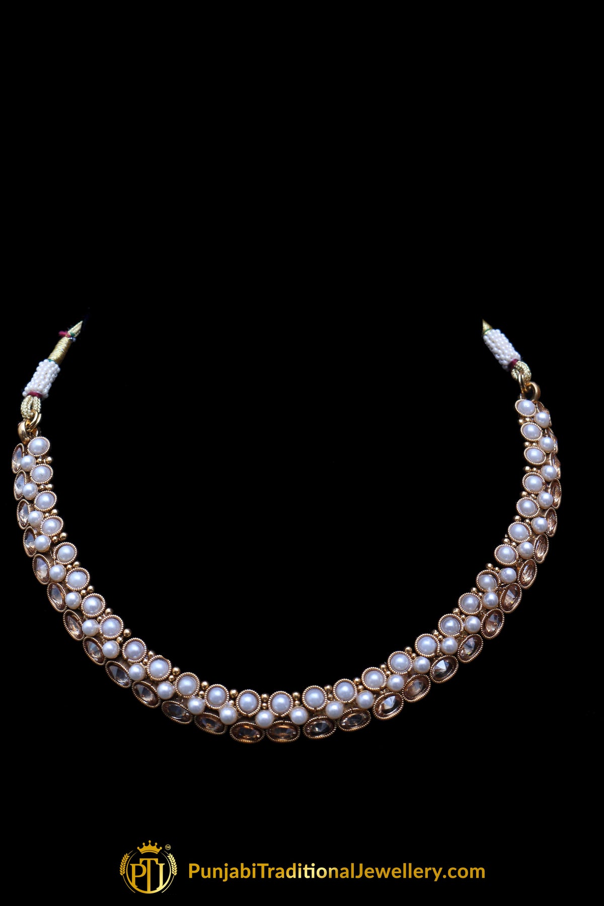 White Necklace Set By Punjabi Traditional Jewellery