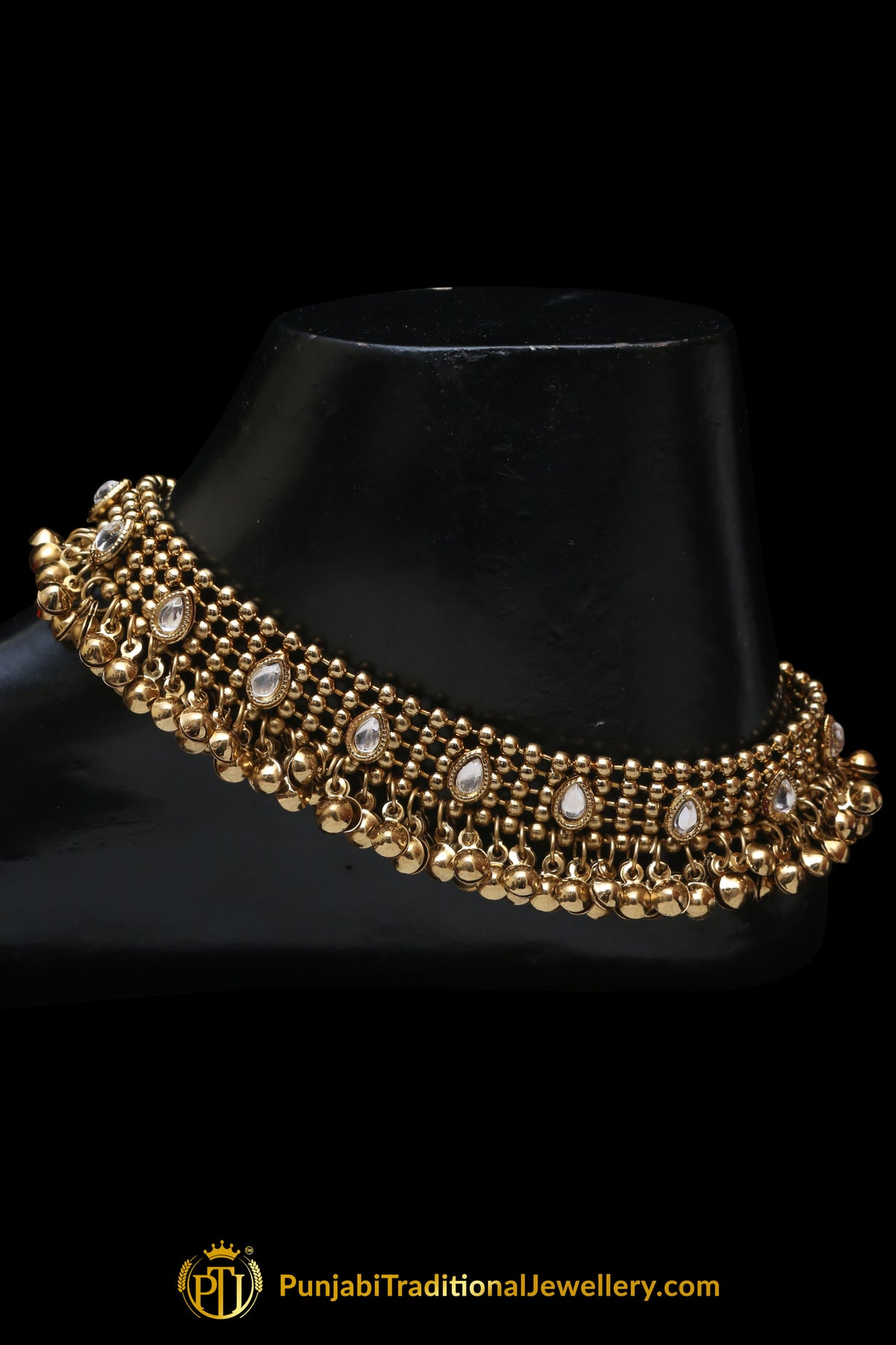 Antique Gold Payal By Punjabi Traditional Jewellery