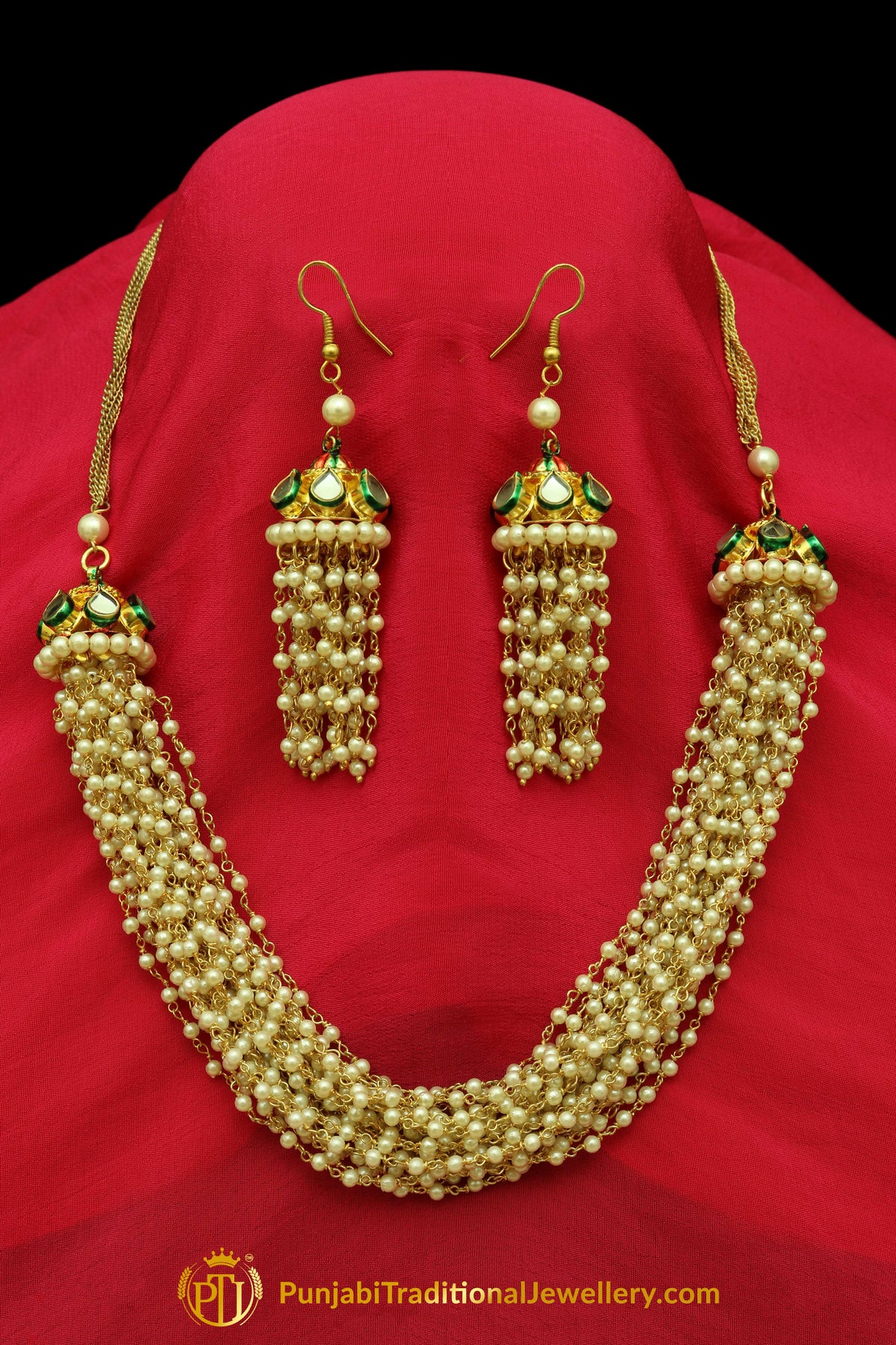 Pearl Jodha Mala Necklace Set By Punjabi Traditional Jewellery