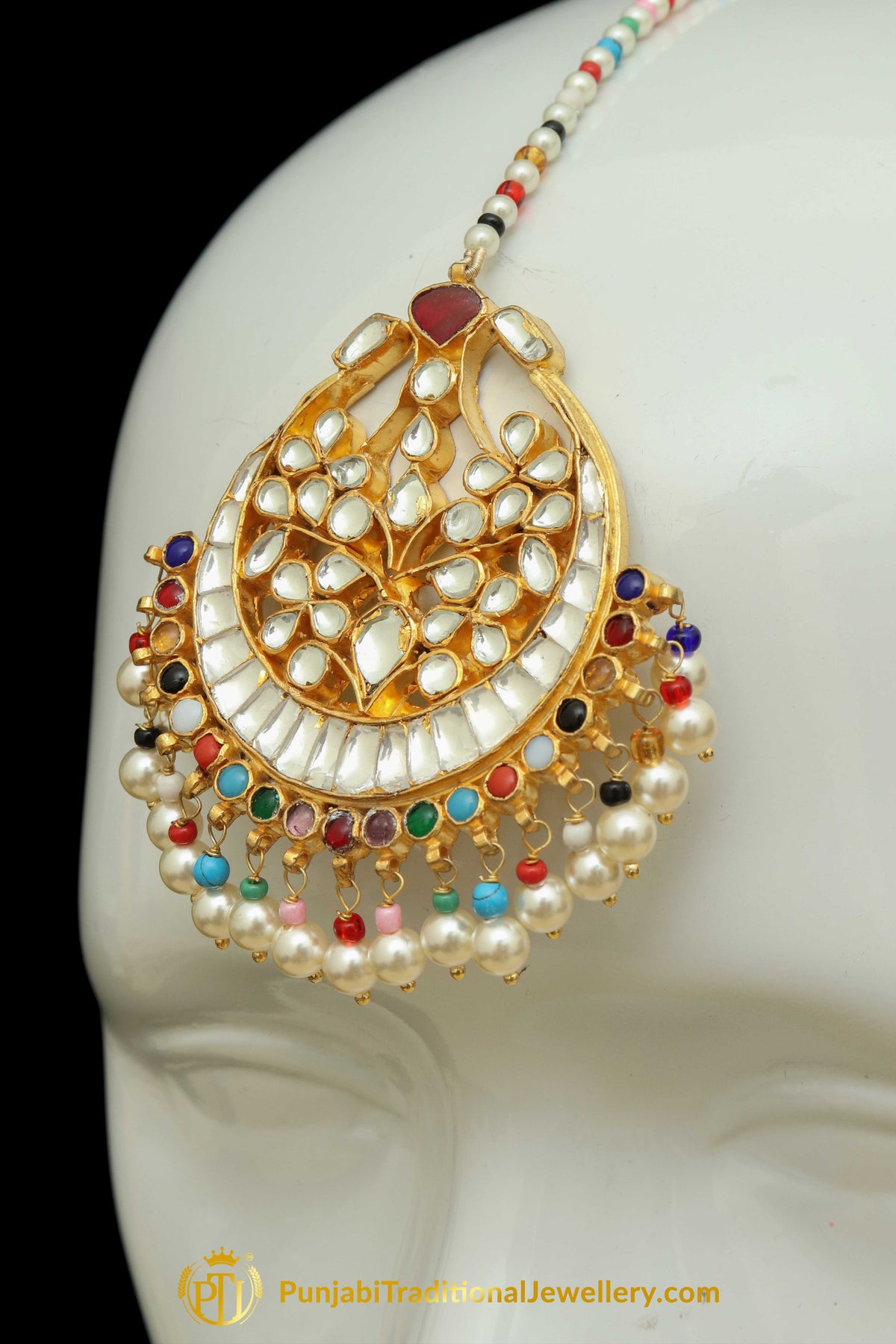 Multi Kundan Earring Tikka Set | Punjabi Traditional Jewellery Exclusive