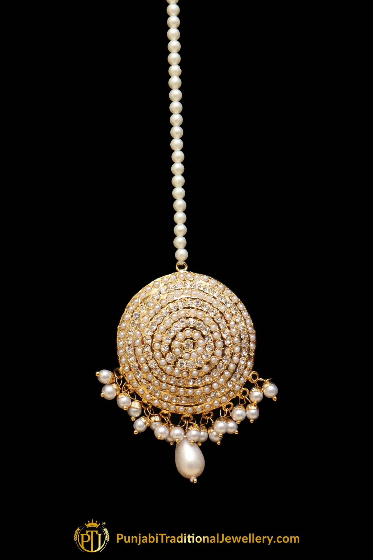 Golden Jadau Tikka By Punjabi Traditional Jewellery