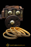 Golden Karra Bangles (Pair) By Punjabi Traditional Jewellery