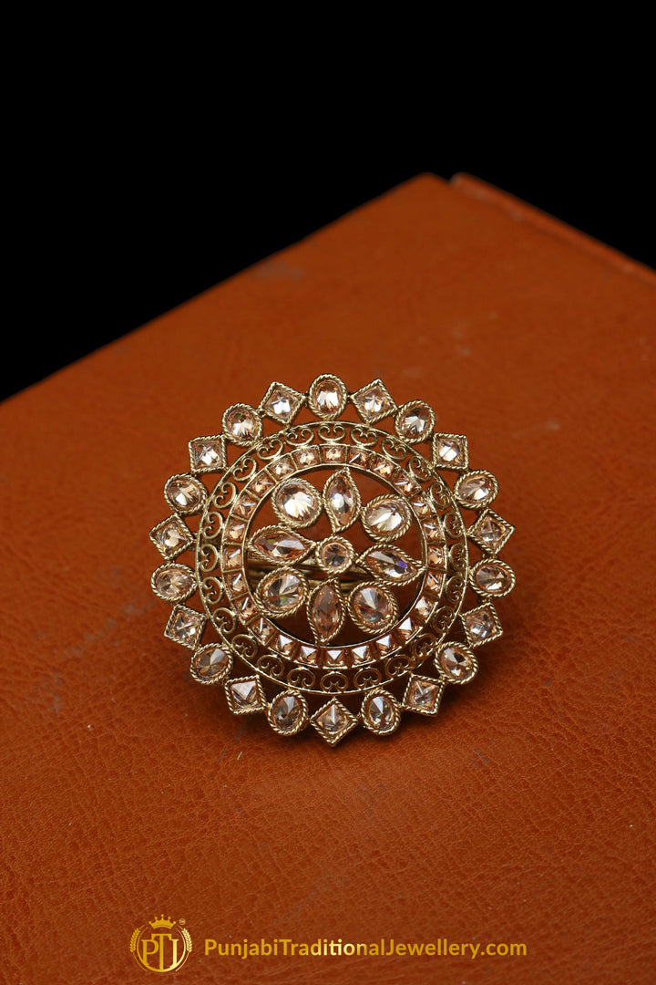 Gold Plated Champagne Ring By Punjabi Traditional Jewellery