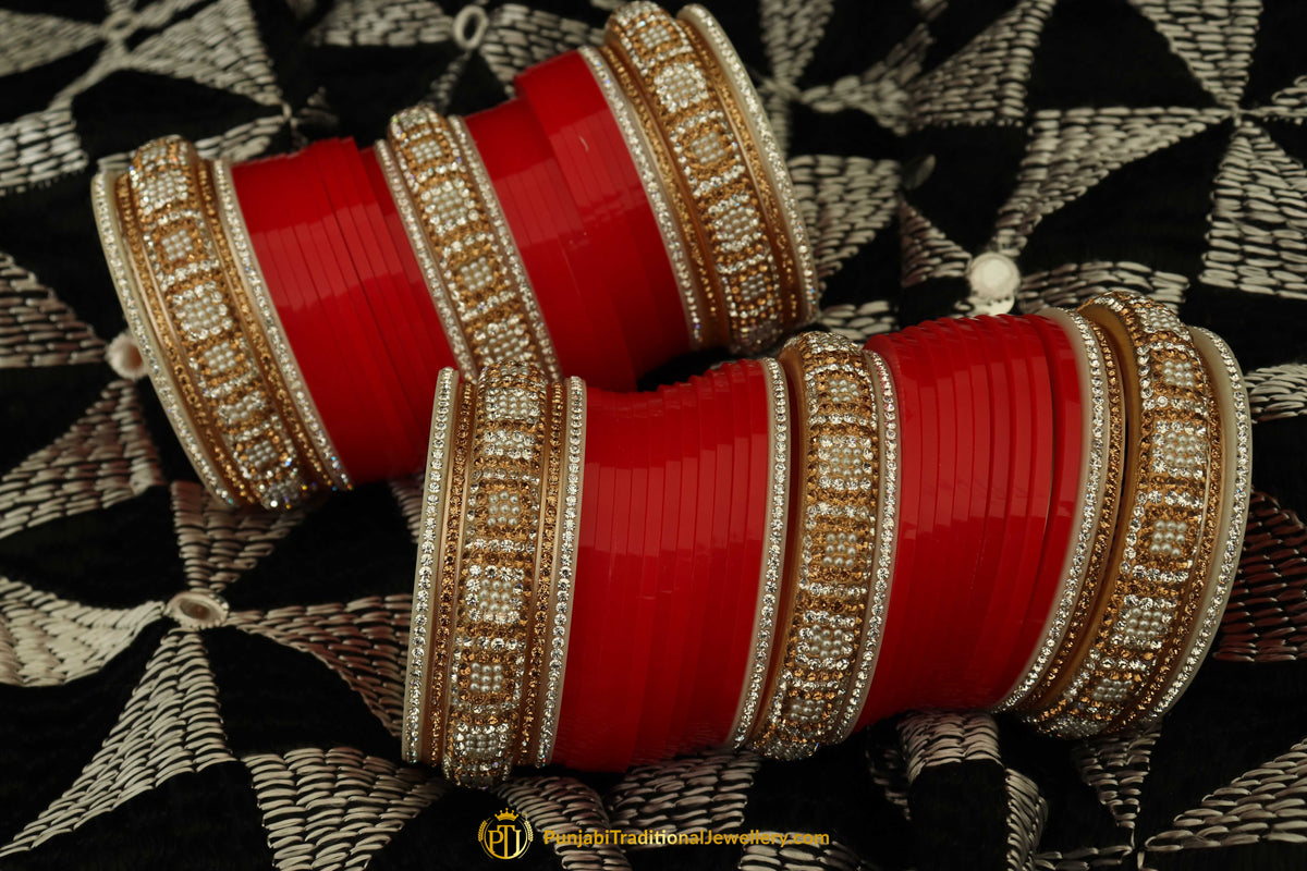 Red Wedding Bridal Chura By Punjabi Traditional Jewellery