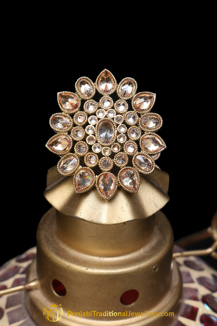 Gold Plated Champagne Ring By Punjabi Traditional Jewellery