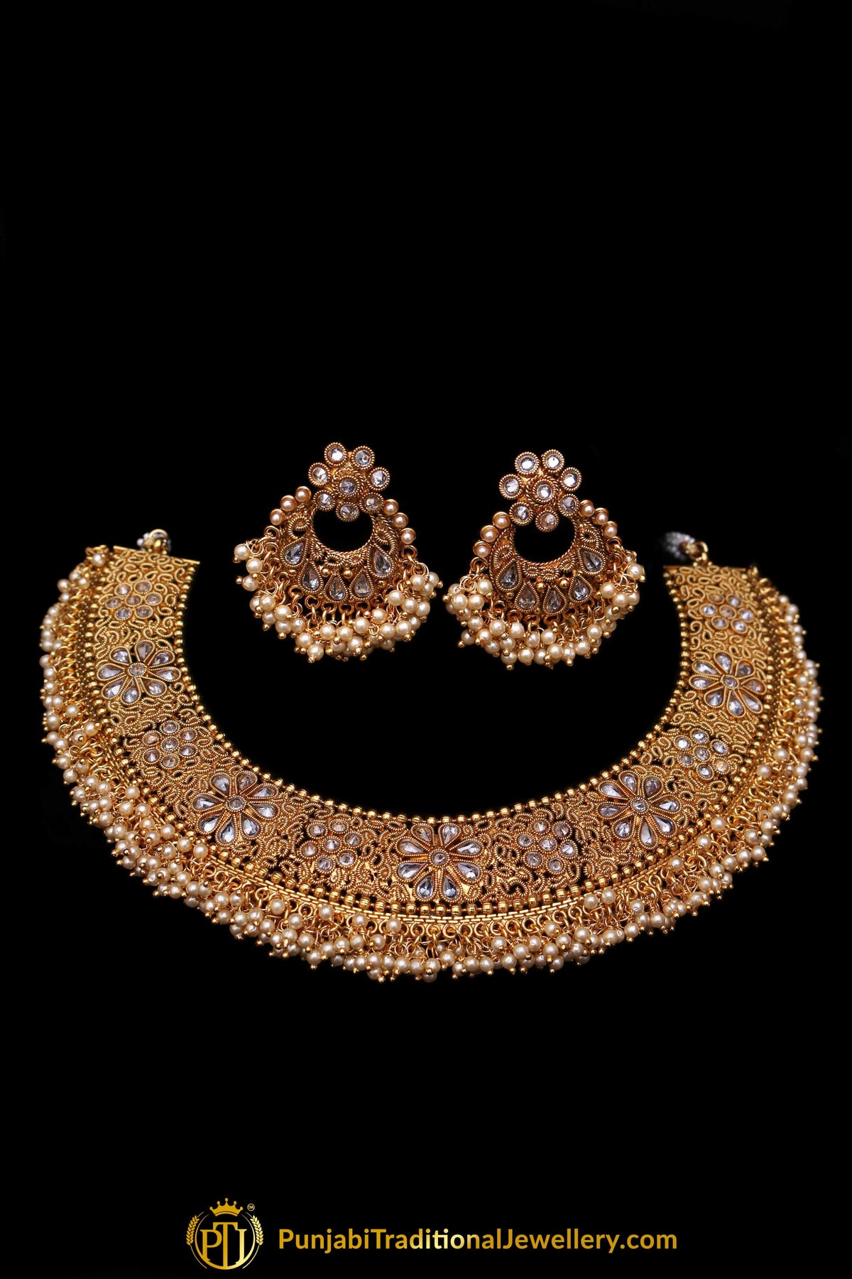 Vasl Polki Nacklace Set By Punjabi Traditional Jewellery
