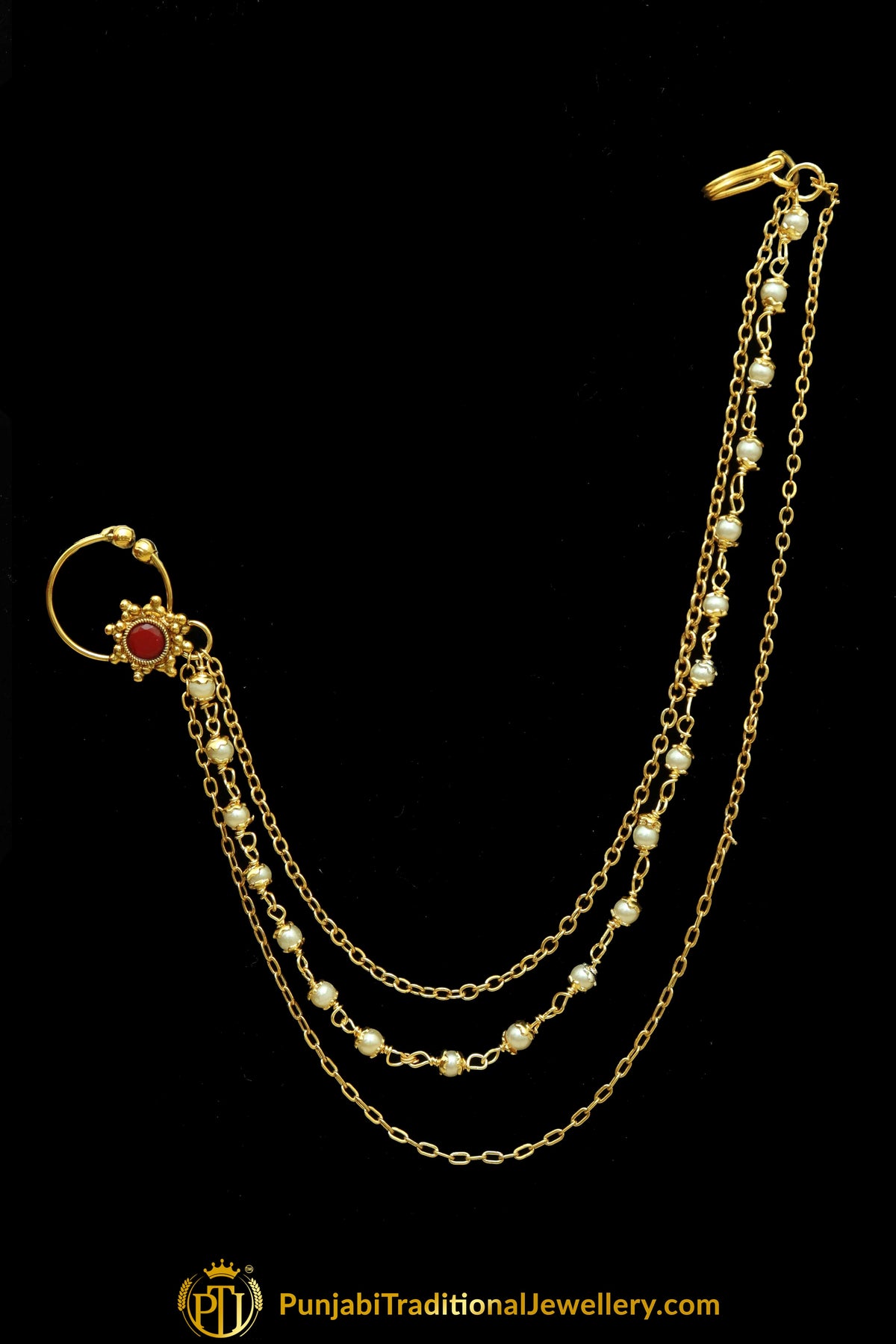 Gold Finished Rubby Kundan Nath| Punjabi Traditional Jewellery Exclusive