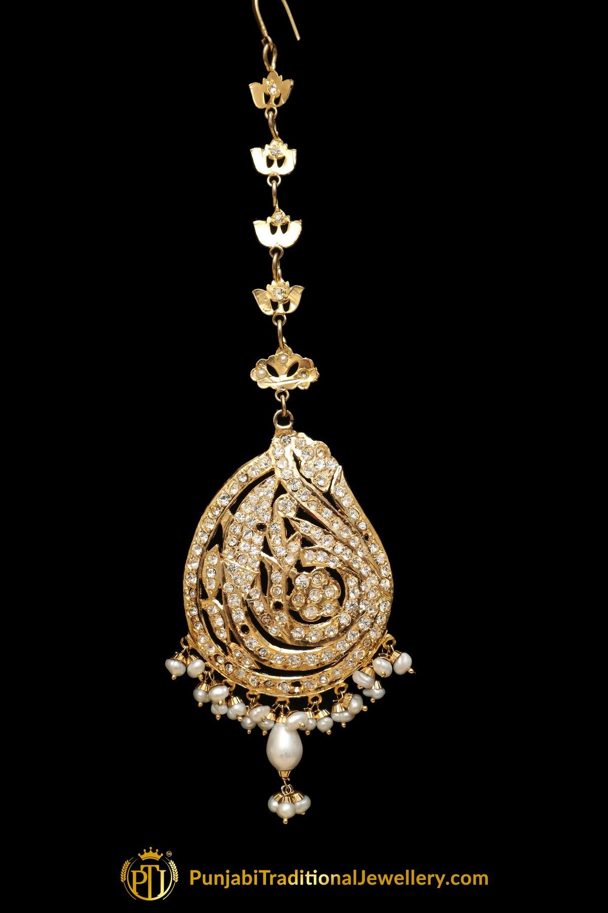 Golden Jadau Tikka By Punjabi Traditional Jewellery