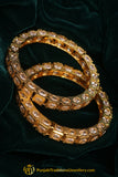 Champagne Stone Karra Bangles (Pair) By Punjabi Traditional Jewellery