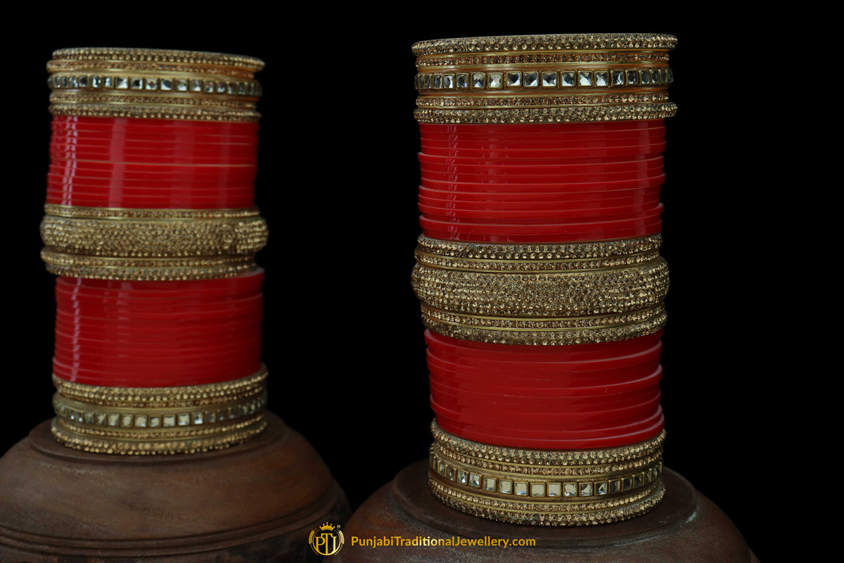 Red Wedding Bridal Chura By Punjabi Traditional Jewellery