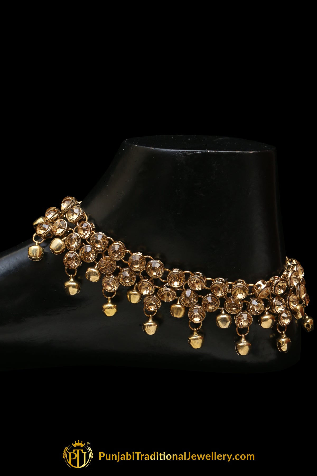 Golden Jerkan Payal By Punjabi Traditional Jewellery