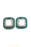 Oxidised Emerald Studs By PTJ