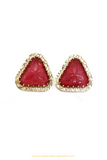 Gold Finished Rubby Studs By PTJ
