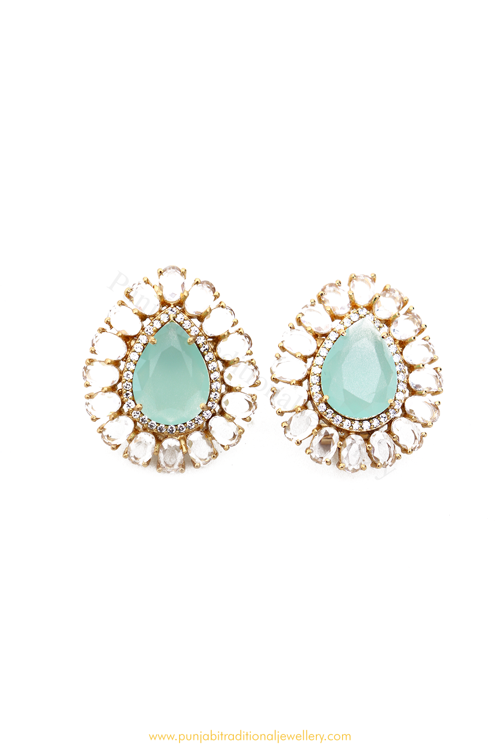 Gold Finished Mint Studs By PTJ