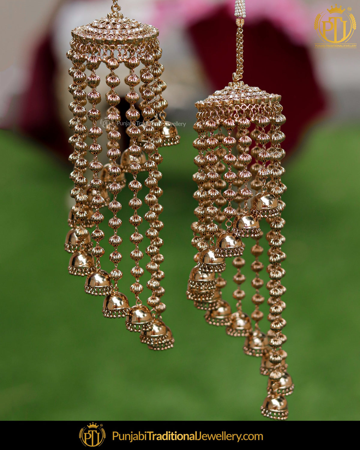 Gold Finished Champagne Stone Bridal Kalira