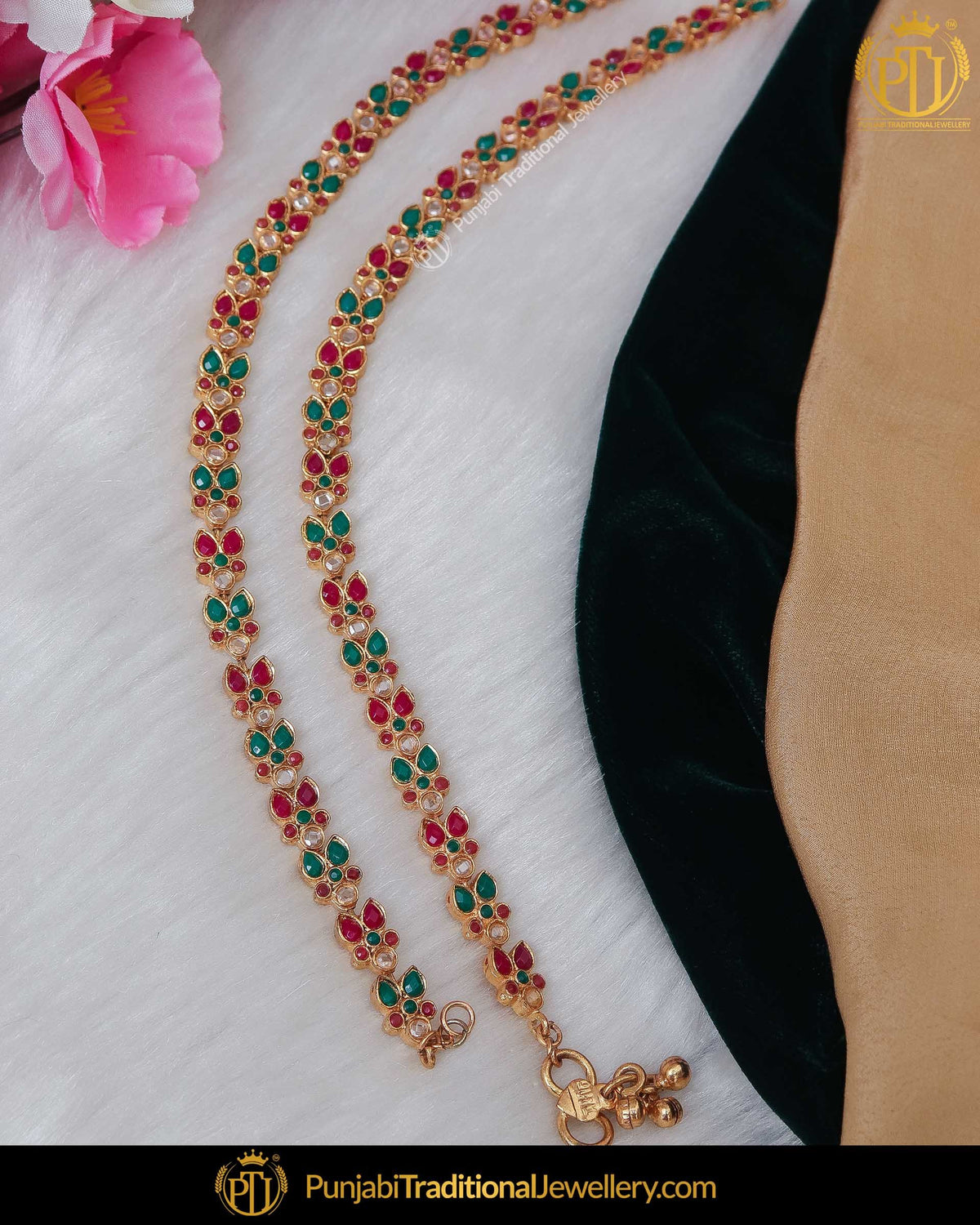 Gold Finished Pearl Jerkan Payal | Punjabi Traditional Jewellery Exclusive