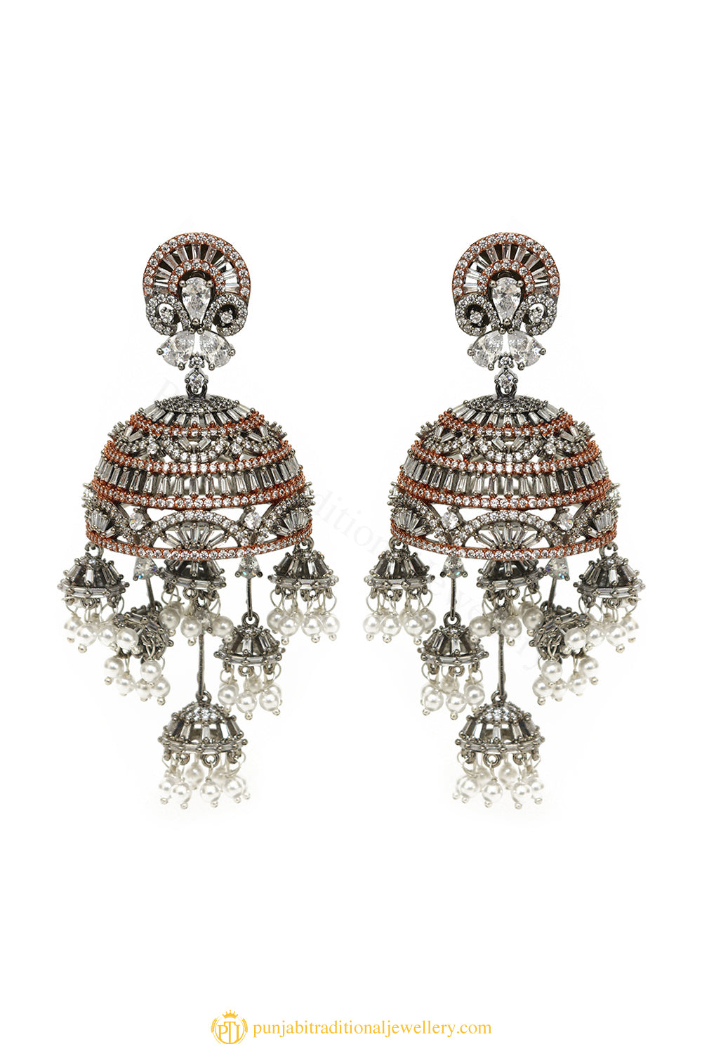 Gold Finished Earrings by PTJ