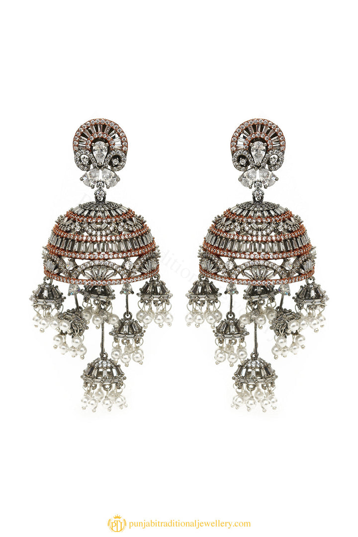Gold Finished Earrings by PTJ