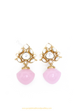 Gold Finished Pink Studs By PTJ