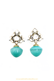 Gold Finished Firoza Studs By PTJ