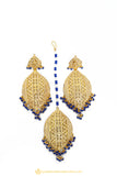 Gold Finished Earrings & Tikka Set by PTJ