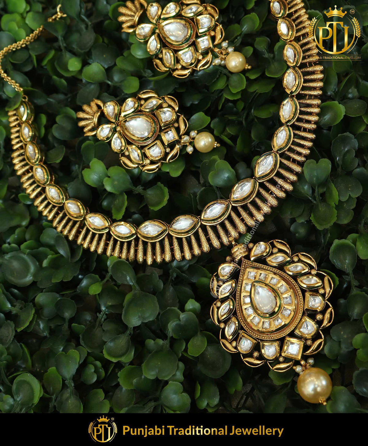 Gold Plated With Kundan Necklace Set | Punjabi Traditional Jewellery Exclusive