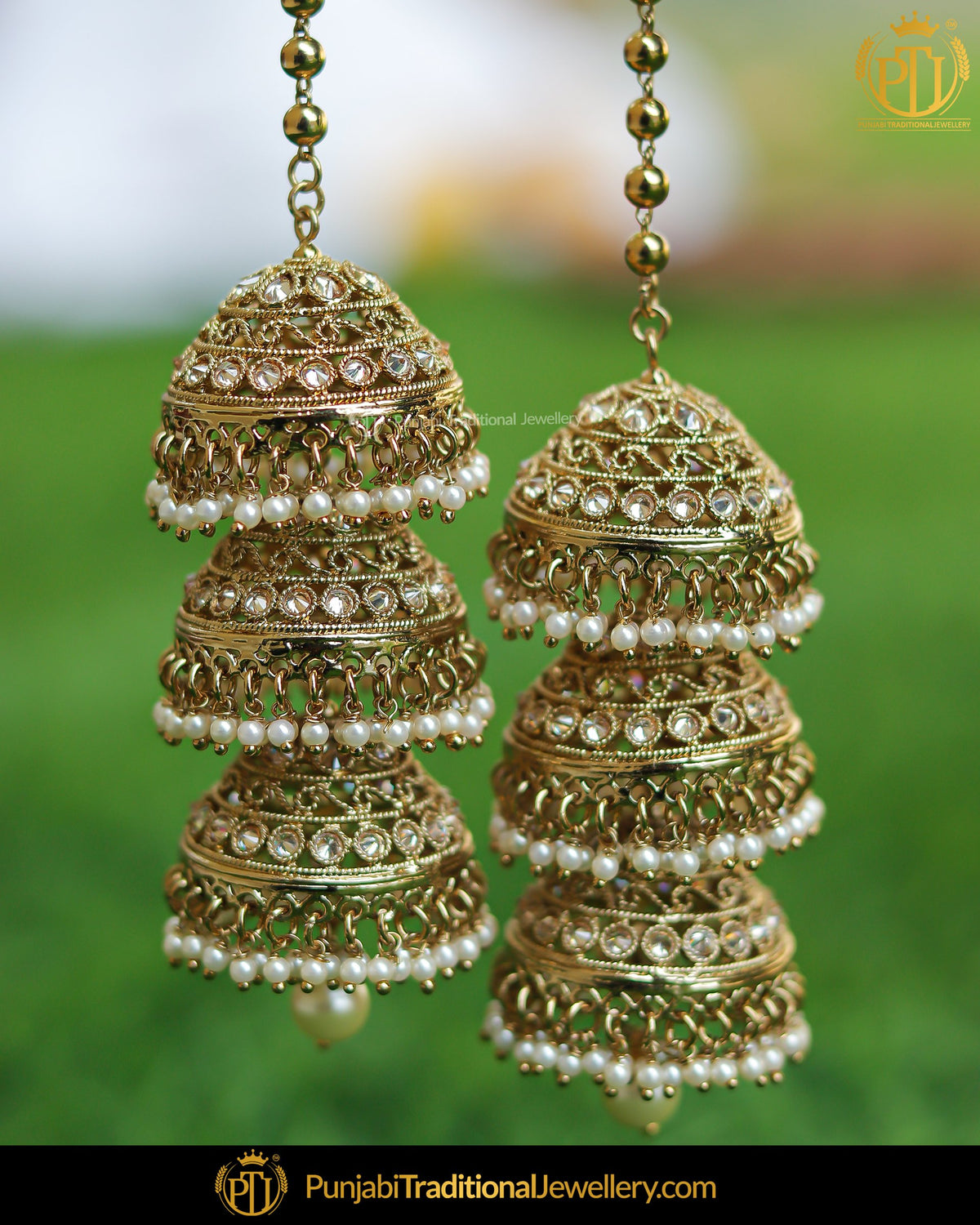 Gold Finished Champagne Stone Bridal Kalira