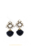 Gold Finished Black Studs By PTJ