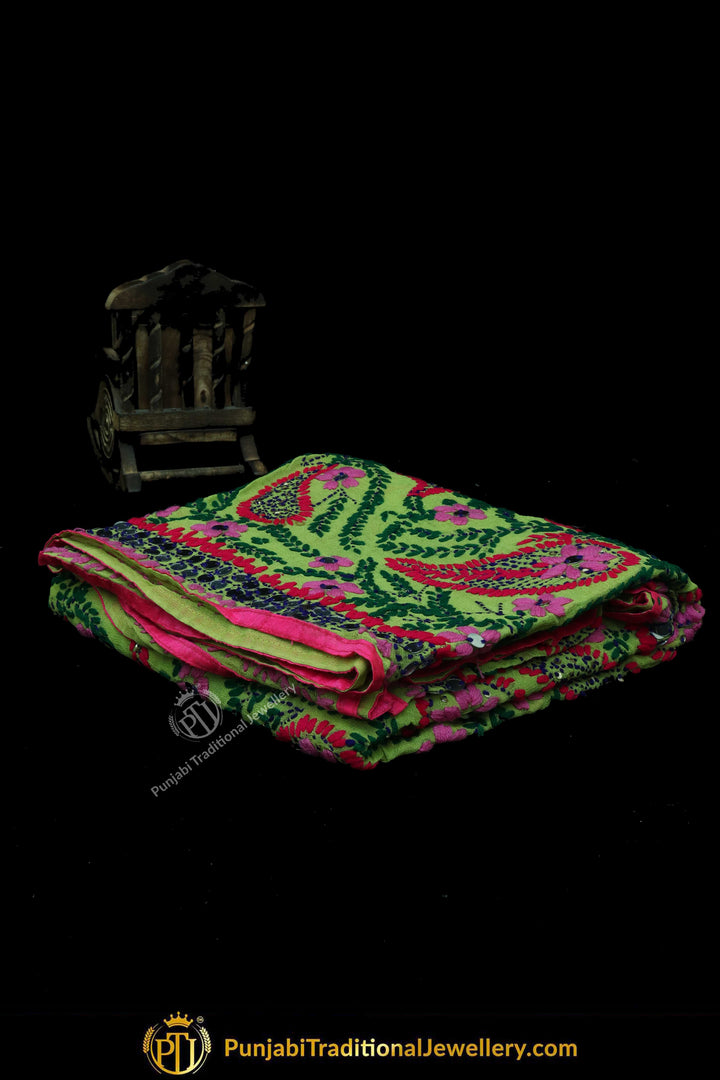 Multi Color Pure Phulkari Dupatta By Punjabi Traditional Jewellery
